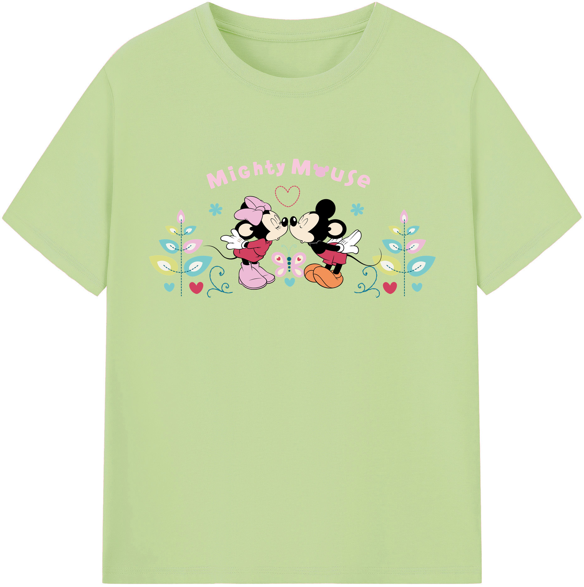 （画像用） ミッキーマウス Mickey Mouse 綿100％半袖Tシャツ（フロントプリント）